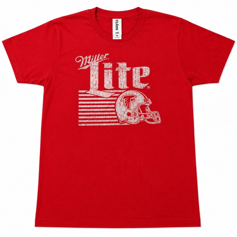 Miller Lite Atlanta Falcons Red Graphic T-Shirt Mens Medium